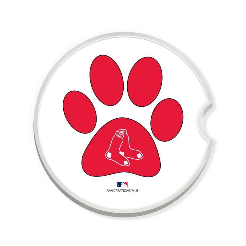 Load image into Gallery viewer, Fan Creations MLB Boston Red Sox Themed Ceramic Car Coaster -2.5&quot; Bigfoot Carrying Team Flag Design - 2 Pack

