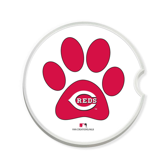 Fan Creations MLB Cincinnati Reds Themed Ceramic Car Coaster -2.5" Bigfoot Carrying Team Flag Design - 2 Pack
