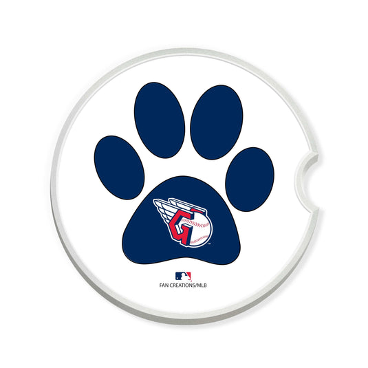 Fan Creations MLB Cleveland Guardians Themed Ceramic Car Coaster -2.5" Bigfoot Carrying Team Flag Design - 2 Pack