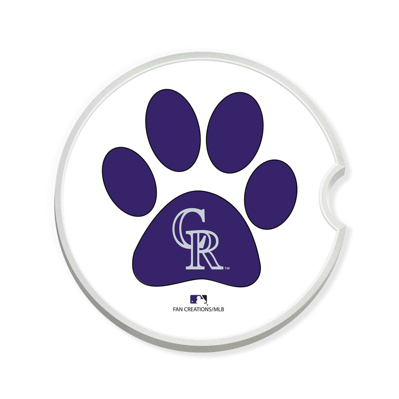 Load image into Gallery viewer, Fan Creations MLB Colorado Rockies Themed Ceramic Car Coaster -2.5" Bigfoot Carrying Team Flag Design - 2 Pack
