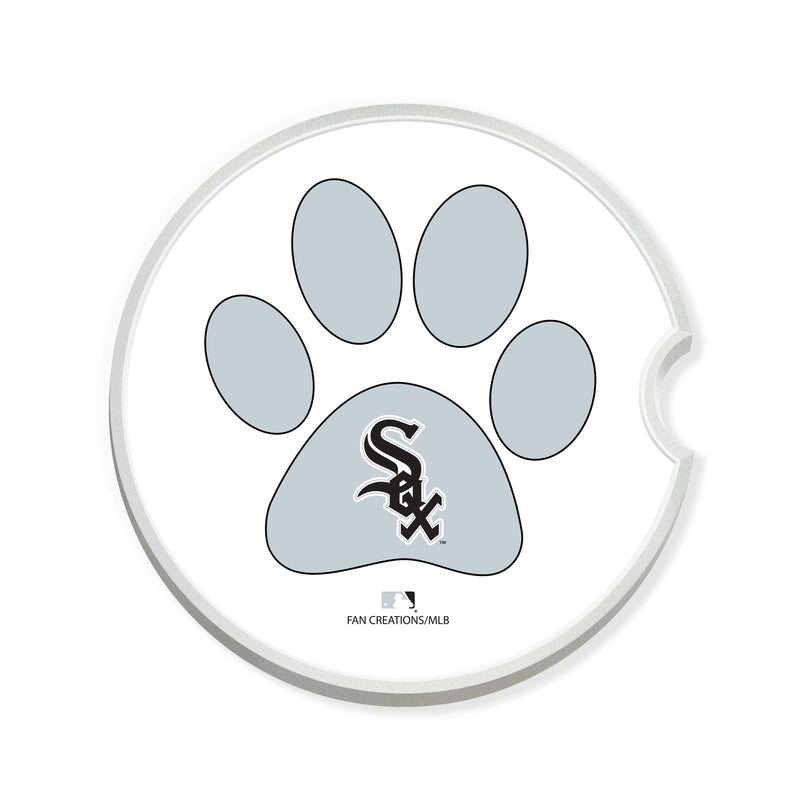 Load image into Gallery viewer, Fan Creations MLB Chicago White Sox Themed Ceramic Car Coaster -2.5" Bigfoot Carrying Team Flag Design - 2 Pack
