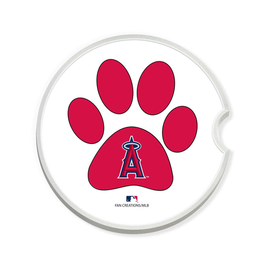 Fan Creations MLB Los Angeles Angels Themed Ceramic Car Coaster -2.5" Bigfoot Carrying Team Flag Design - 2 Pack