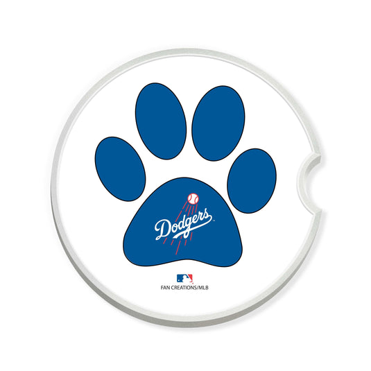 Fan Creations MLB Los Angeles Dodgers Themed Ceramic Car Coaster -2.5" Bigfoot Carrying Team Flag Design - 2 Pack