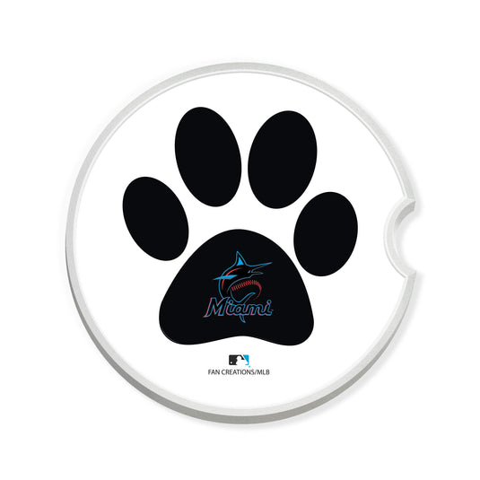 Fan Creations MLB Miami Marlins Themed Ceramic Car Coaster -2.5" Bigfoot Carrying Team Flag Design - 2 Pack