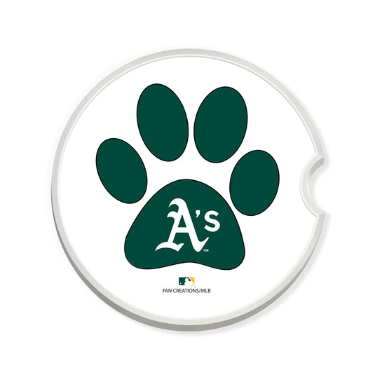 Fan Creations MLB Oakland Athletics Themed Ceramic Car Coaster -2.5" Bigfoot Carrying Team Flag Design - 2 Pack