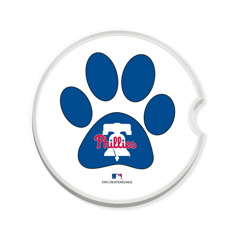 Load image into Gallery viewer, Fan Creations MLB Philadelphia Phillies Themed Ceramic Car Coaster -2.5" Bigfoot Carrying Team Flag Design - 2 Pack
