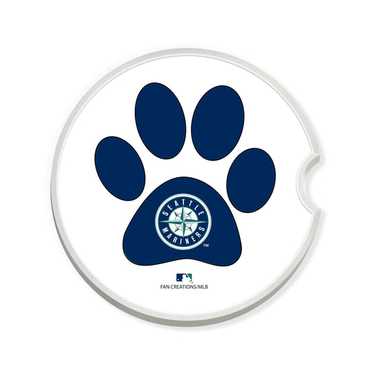Fan Creations MLB Seattle Mariners Themed Ceramic Car Coaster -2.5" Bigfoot Carrying Team Flag Design - 2 Pack