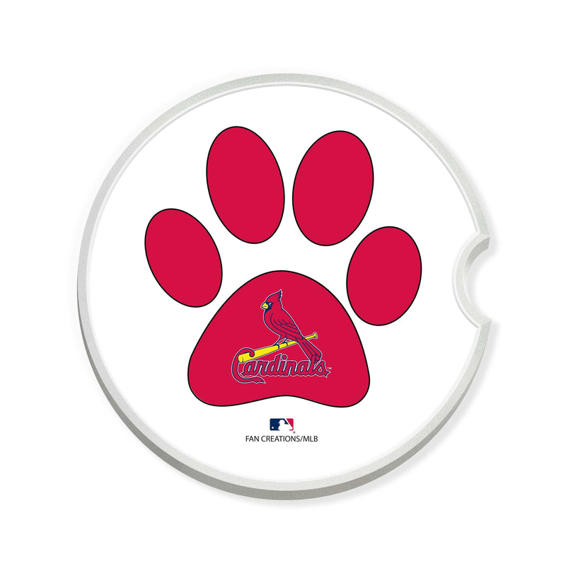 Load image into Gallery viewer, Fan Creations MLB St. Louis Cardinals Themed Ceramic Car Coaster -2.5" Bigfoot Carrying Team Flag Design - 2 Pack
