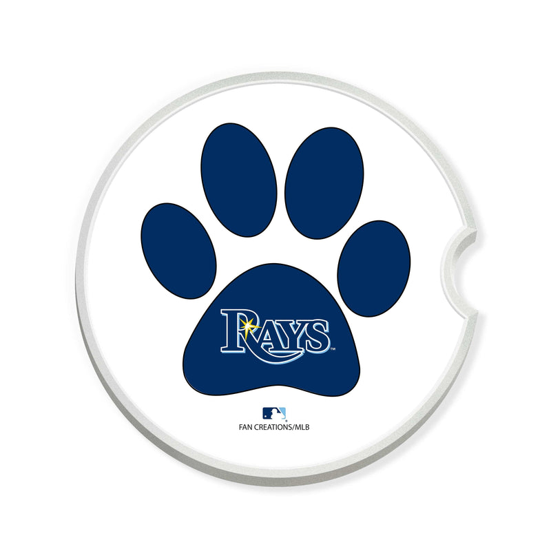 Load image into Gallery viewer, Fan Creations MLB Tampa Bay Rays Themed Ceramic Car Coaster -2.5" Bigfoot Carrying Team Flag Design - 2 Pack
