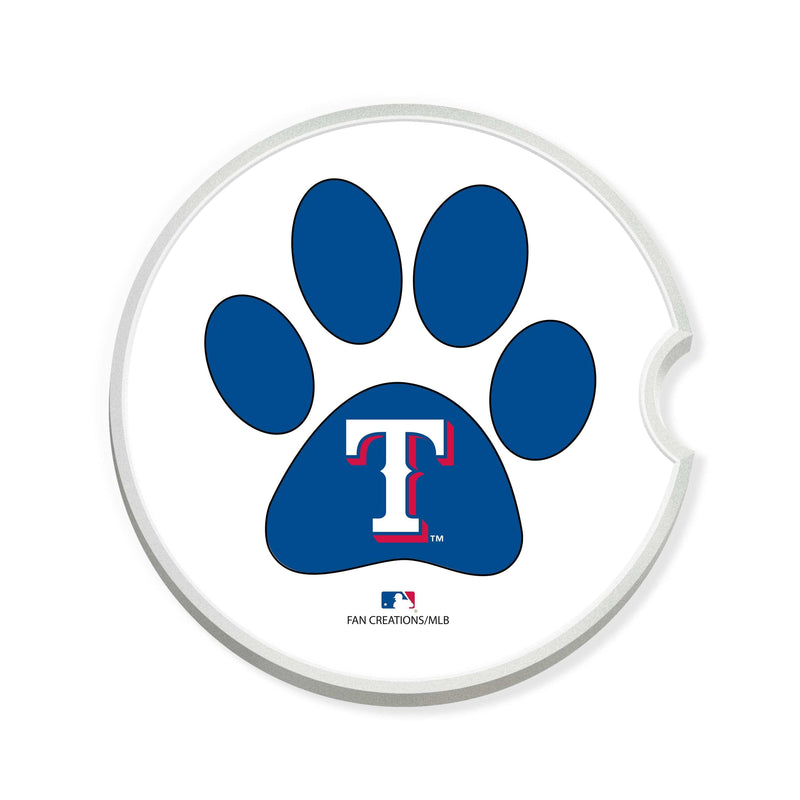 Load image into Gallery viewer, Fan Creations MLB Texas Rangers Themed Ceramic Car Coaster -2.5" Bigfoot Carrying Team Flag Design - 2 Pack
