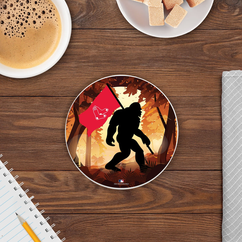 Load image into Gallery viewer, Fan Creations MLB Boston Red Sox-  4 inch Ceramic Big Foot Flag Car Coaster
