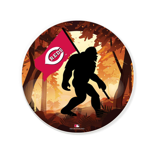 Fan Creations MLB Cincinnati Reds-  4 inch Ceramic Big Foot Flag Car Coaster