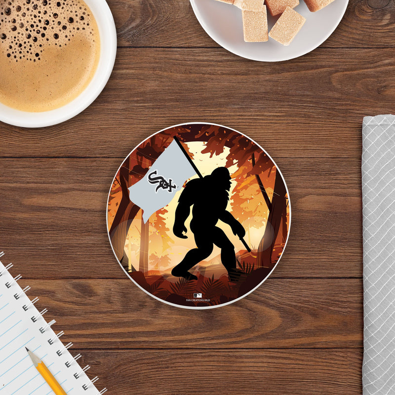 Load image into Gallery viewer, Fan Creations MLB Chicago White Sox-  4 inch Ceramic Big Foot Flag Car Coaster
