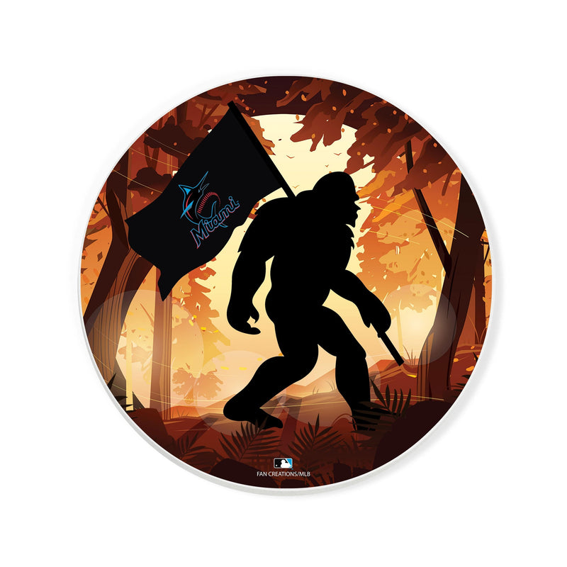 Load image into Gallery viewer, Fan Creations MLB Miami Marlins-  4 inch Ceramic Big Foot Flag Car Coaster
