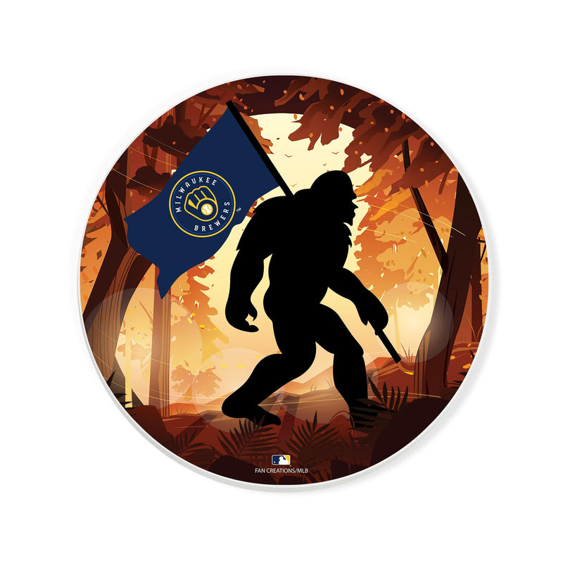 Load image into Gallery viewer, Fan Creations MLB Milwaukee Brewers-  4 inch Ceramic Big Foot Flag Car Coaster

