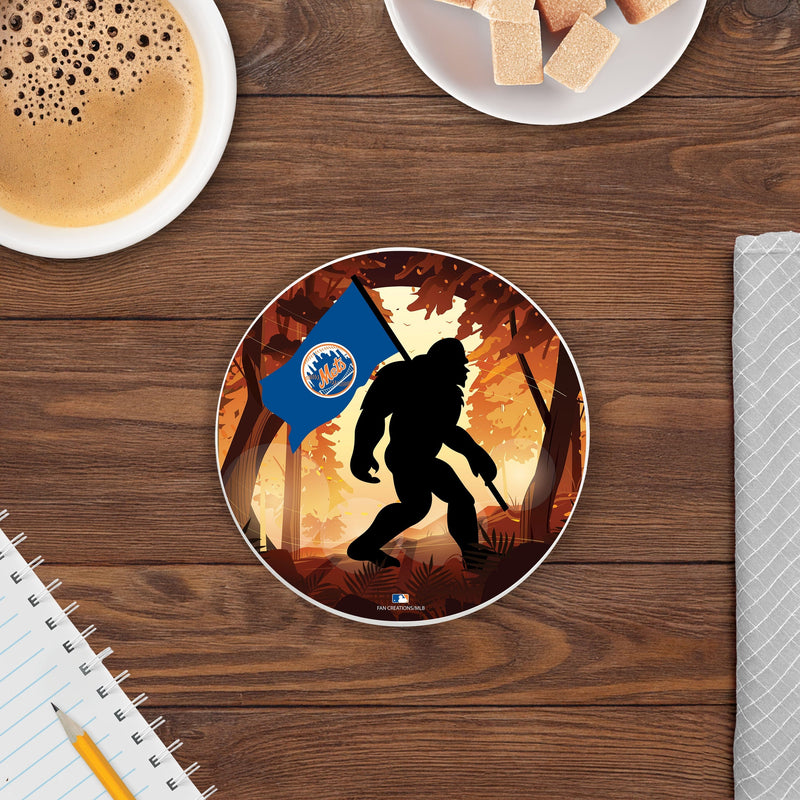Load image into Gallery viewer, Fan Creations MLB New York Mets-  4 inch Ceramic Big Foot Flag Car Coaster
