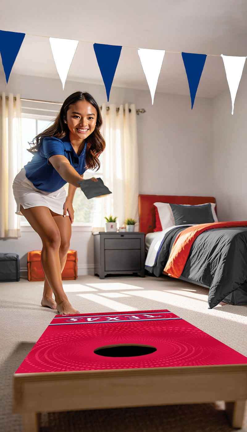 Load image into Gallery viewer, Fan Creations MLB Wall Art thats also Corn Hole - Texas Rangers
