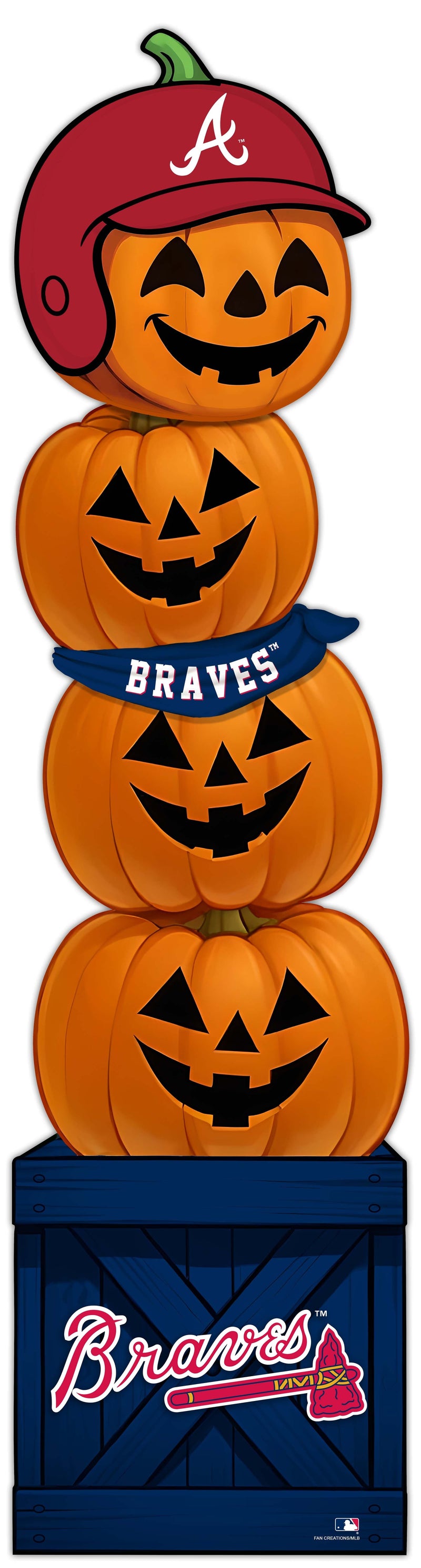 Load image into Gallery viewer, Fan Creations 46 inch MLB Atlanta Braves Stacked Pumpkin Bandana - Scarf
