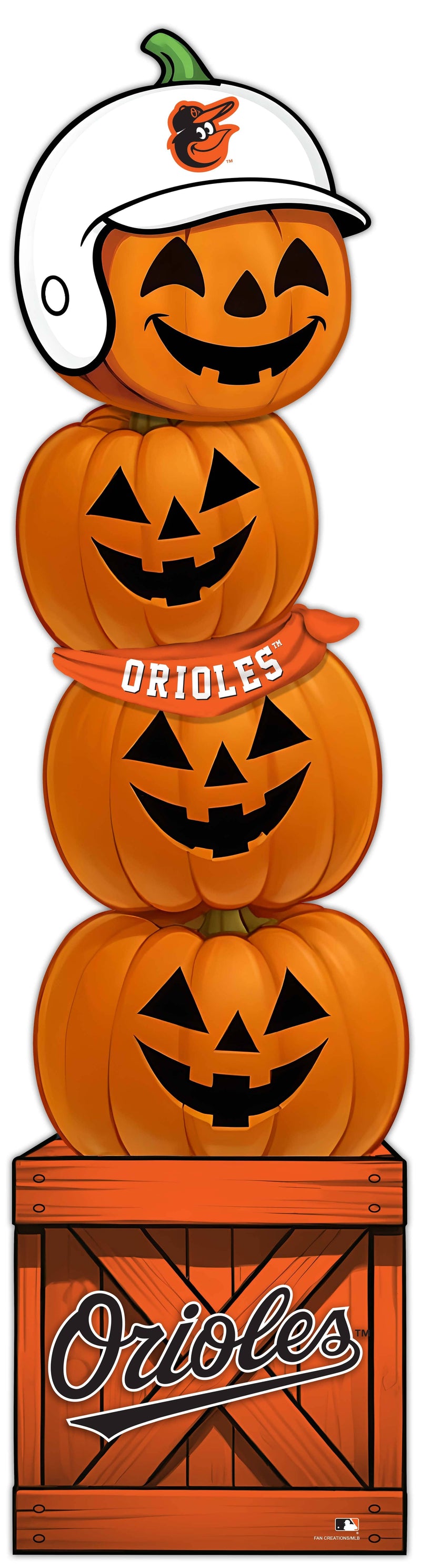 Load image into Gallery viewer, Fan Creations 46 inch MLB Baltimore Orioles Stacked Pumpkin Bandana - Scarf
