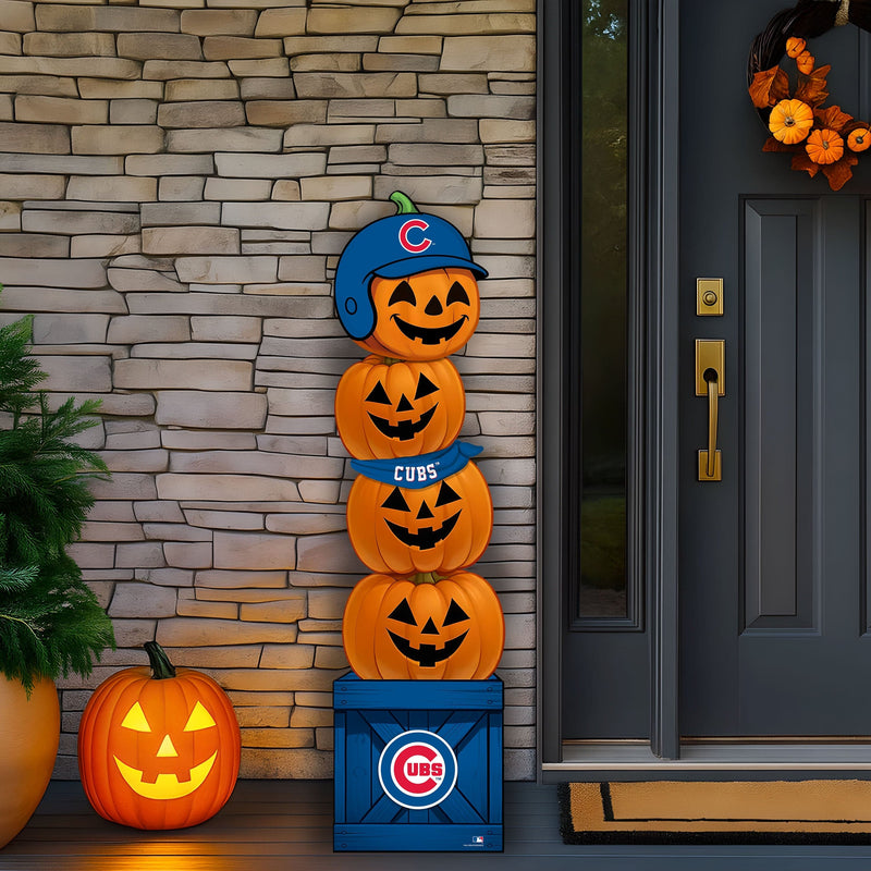 Load image into Gallery viewer, Fan Creations 46 inch MLB Chicago Cubs Stacked Pumpkin Bandana - Scarf
