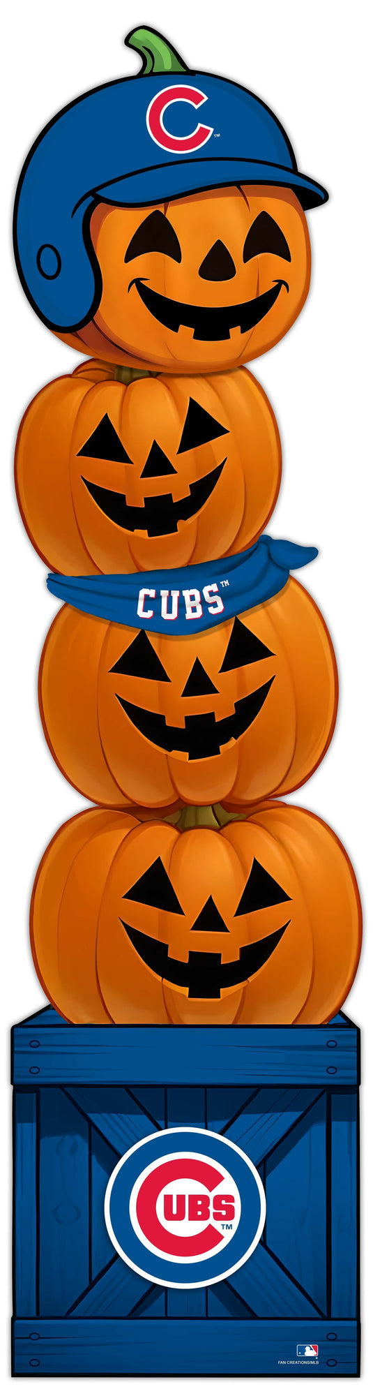 Fan Creations 46 inch MLB Chicago Cubs Stacked Pumpkin Bandana - Scarf