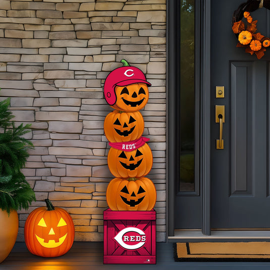 Fan Creations 46 inch MLB Cincinnati Reds Stacked Pumpkin Bandana - Scarf