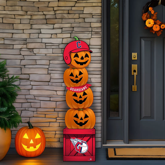 Fan Creations 46 inch MLB Cleveland Guardians Stacked Pumpkin Bandana - Scarf