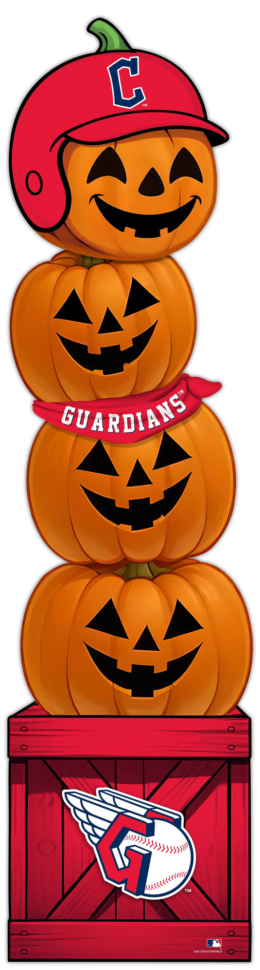 Fan Creations 46 inch MLB Cleveland Guardians Stacked Pumpkin Bandana - Scarf