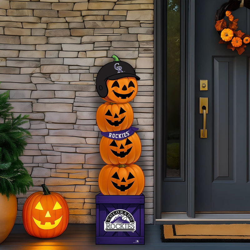 Load image into Gallery viewer, Fan Creations 46 inch MLB Colorado Rockies Stacked Pumpkin Bandana - Scarf
