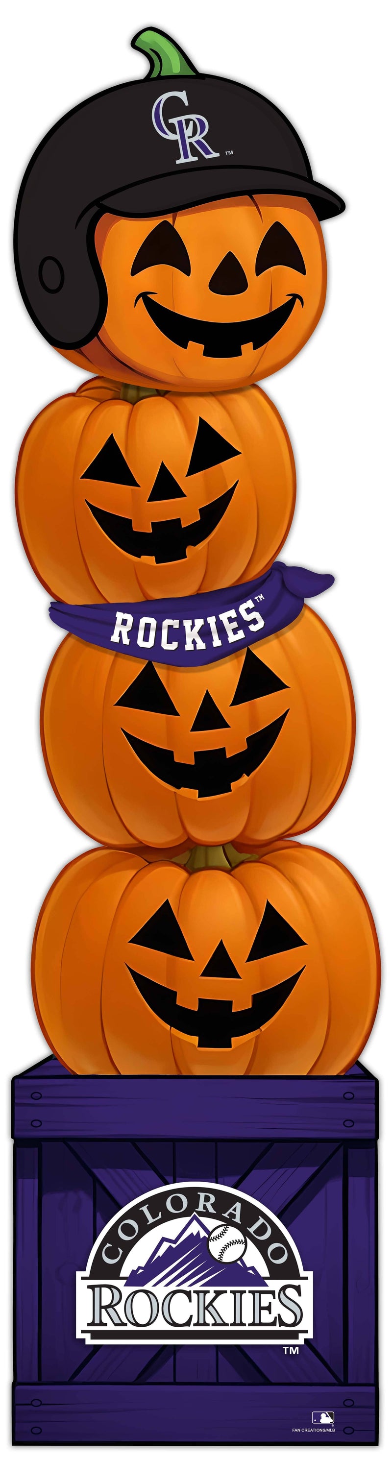 Load image into Gallery viewer, Fan Creations 46 inch MLB Colorado Rockies Stacked Pumpkin Bandana - Scarf
