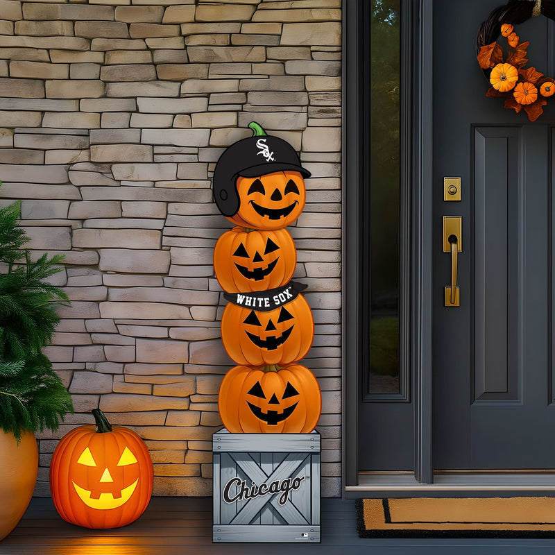 Load image into Gallery viewer, Fan Creations 46 inch MLB Chicago White Sox Stacked Pumpkin Bandana - Scarf
