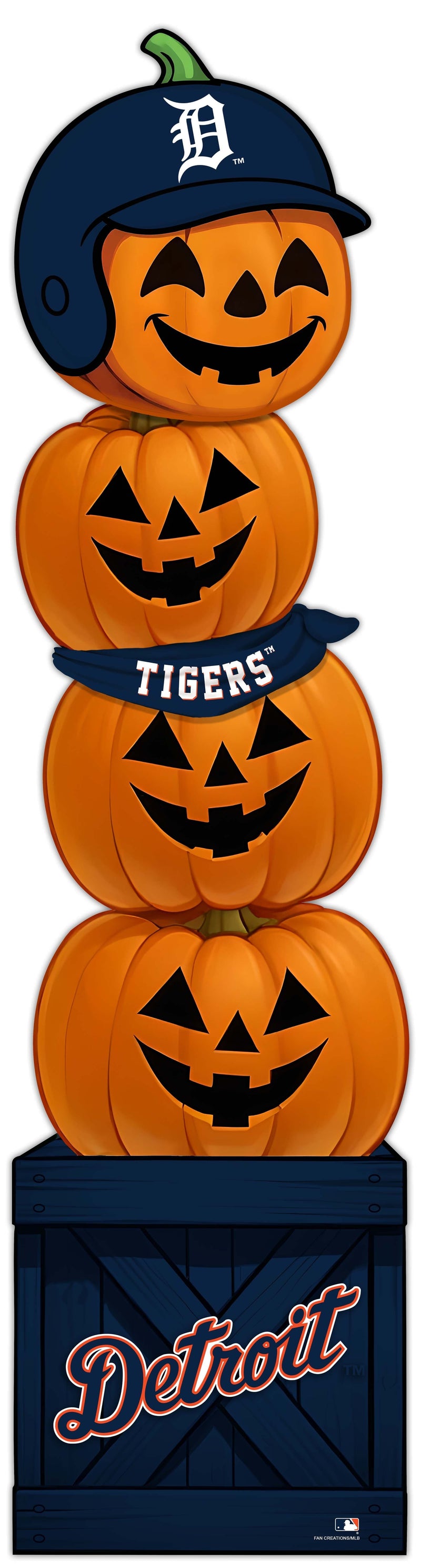 Load image into Gallery viewer, Fan Creations 46 inch MLB Detroit Tigers Stacked Pumpkin Bandana - Scarf
