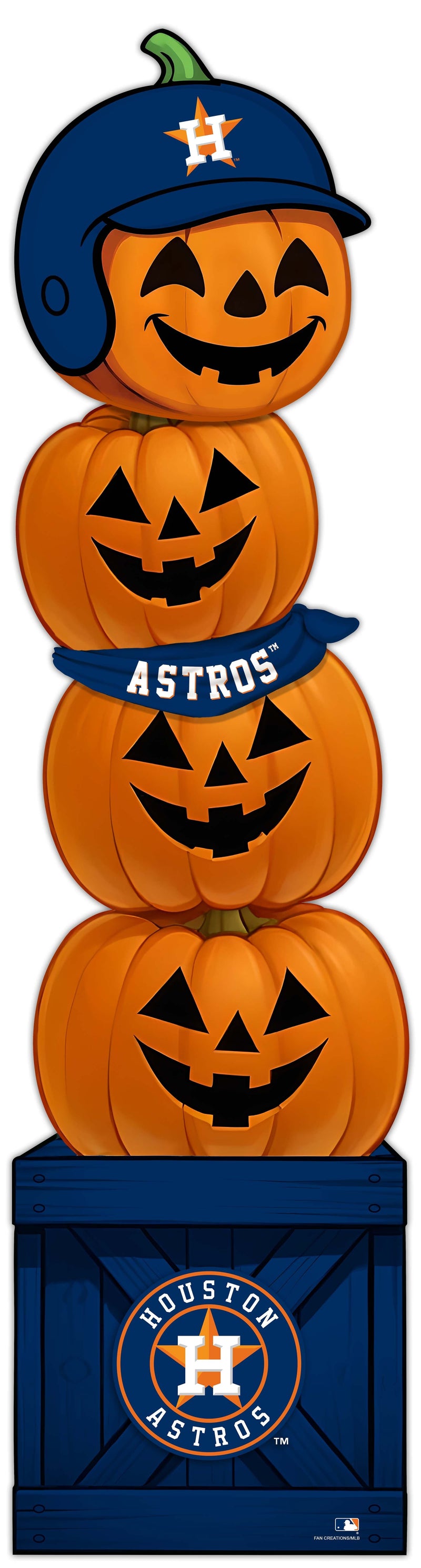 Load image into Gallery viewer, Fan Creations 46 inch MLB Houston Astros Stacked Pumpkin Bandana - Scarf
