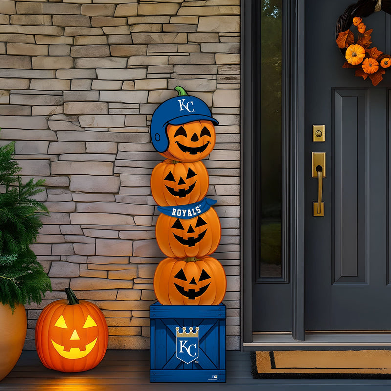 Load image into Gallery viewer, Fan Creations 46 inch MLB Kansas City Royals Stacked Pumpkin Bandana - Scarf
