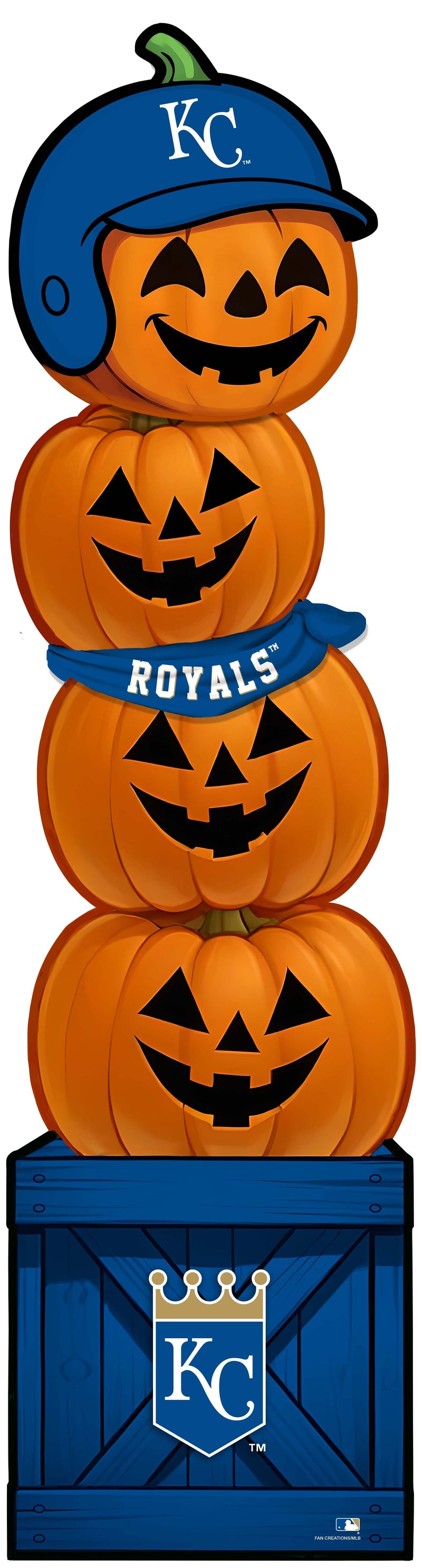 Load image into Gallery viewer, Fan Creations 46 inch MLB Kansas City Royals Stacked Pumpkin Bandana - Scarf
