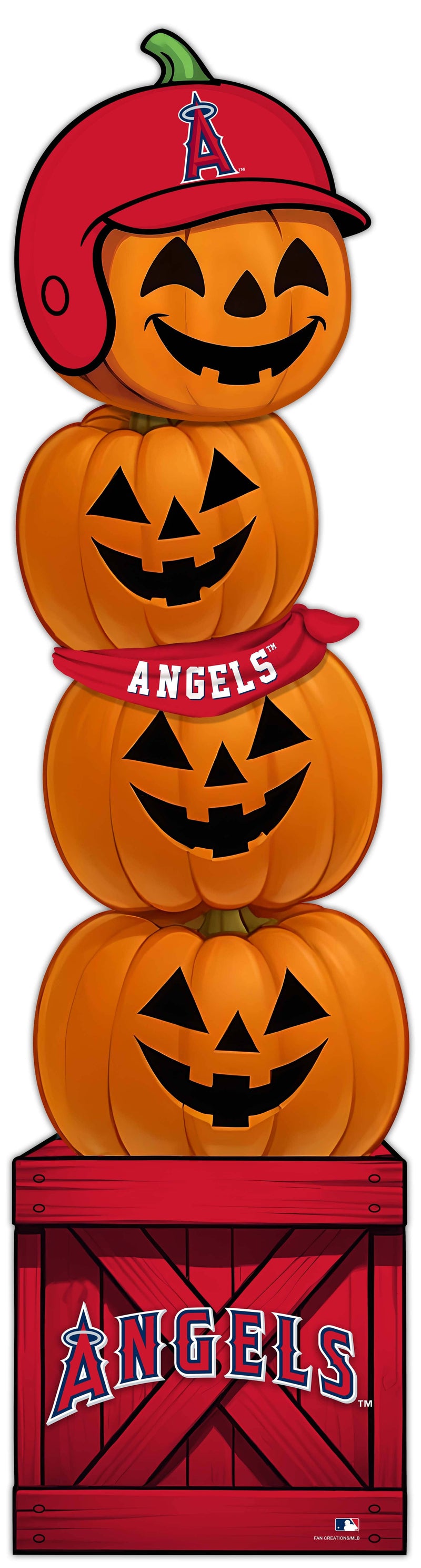 Load image into Gallery viewer, Fan Creations 46 inch MLB Los Angeles Angels Stacked Pumpkin Bandana - Scarf
