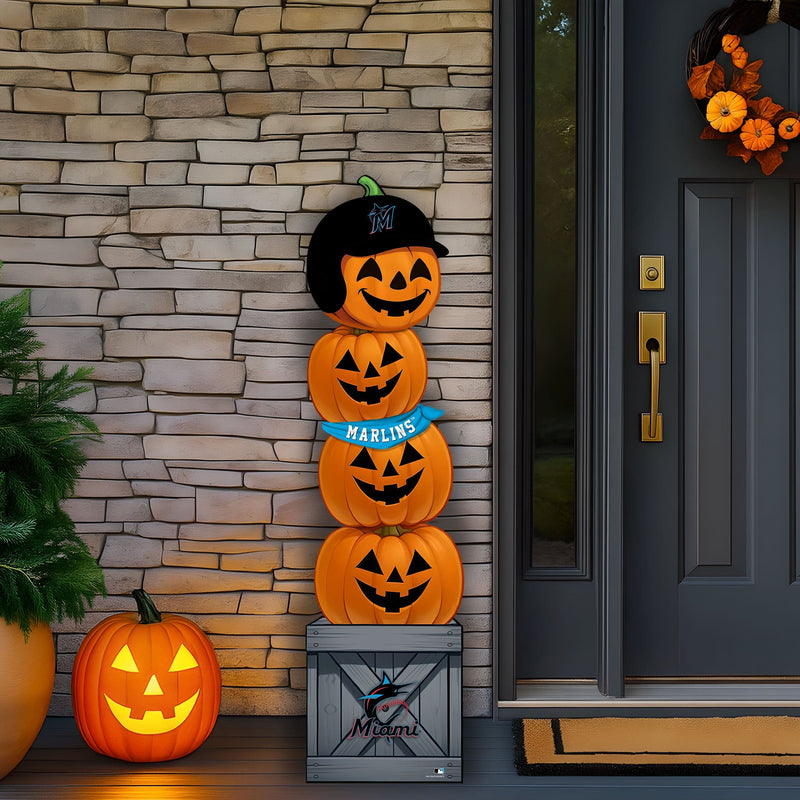 Load image into Gallery viewer, Fan Creations 46 inch MLB Miami Marlins Stacked Pumpkin Bandana - Scarf
