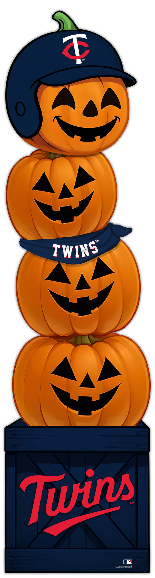 Fan Creations 46 inch MLB Minnesota Twins Stacked Pumpkin Bandana - Scarf