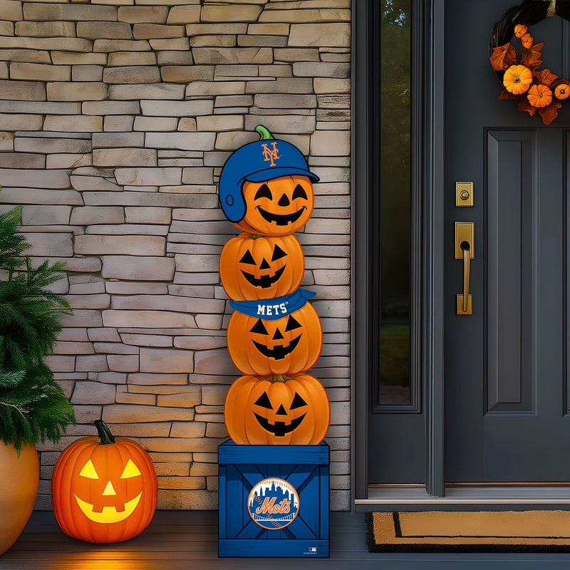 Load image into Gallery viewer, Fan Creations 46 inch MLB New York Mets Stacked Pumpkin Bandana - Scarf
