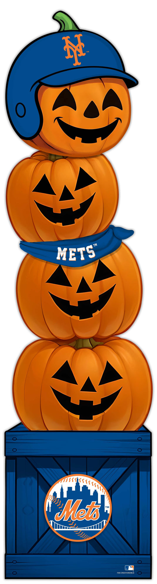 Fan Creations 46 inch MLB New York Mets Stacked Pumpkin Bandana - Scarf