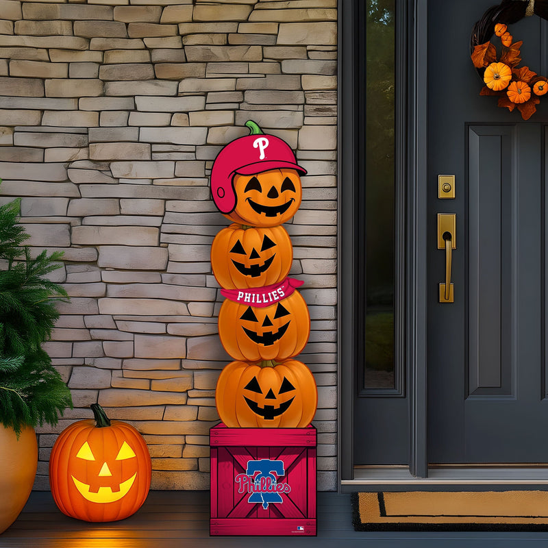 Load image into Gallery viewer, Fan Creations 46 inch MLB Philadelphia Phillies Stacked Pumpkin Bandana - Scarf
