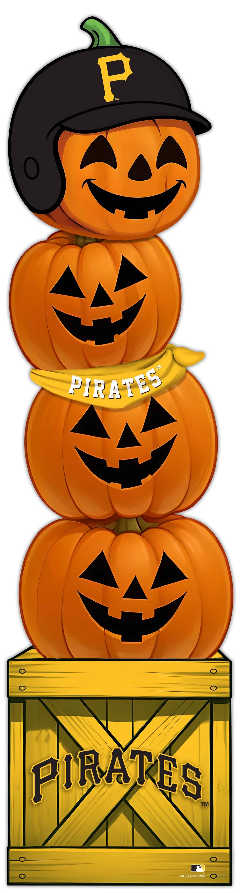 Load image into Gallery viewer, Fan Creations 46 inch MLB Pittsburgh Pirates Stacked Pumpkin Bandana - Scarf
