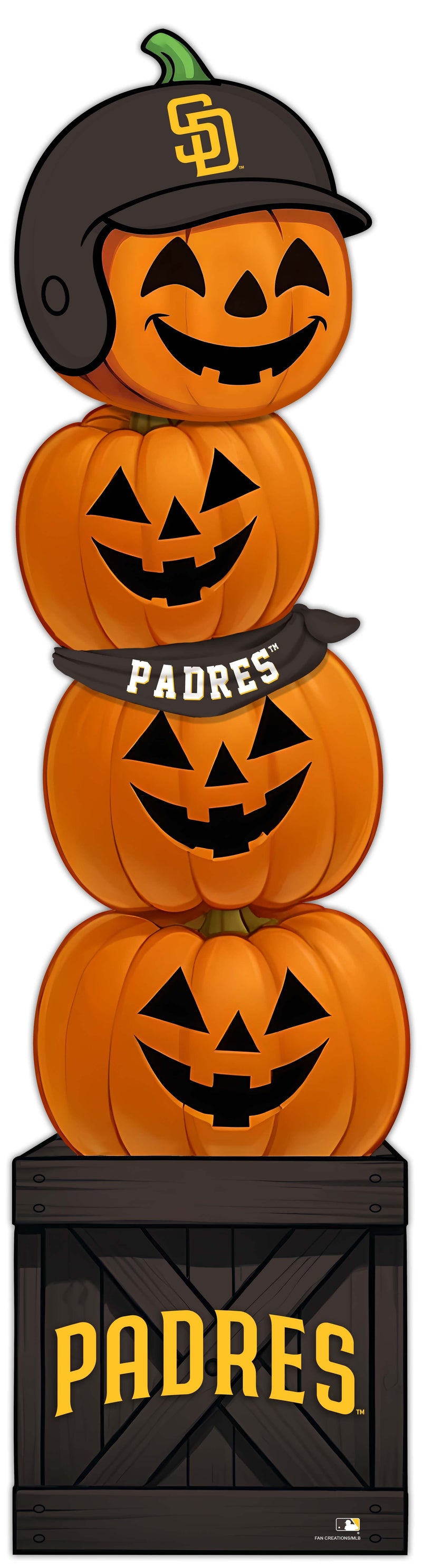 Load image into Gallery viewer, Fan Creations 46 inch MLB San Diego Padres Stacked Pumpkin Bandana - Scarf
