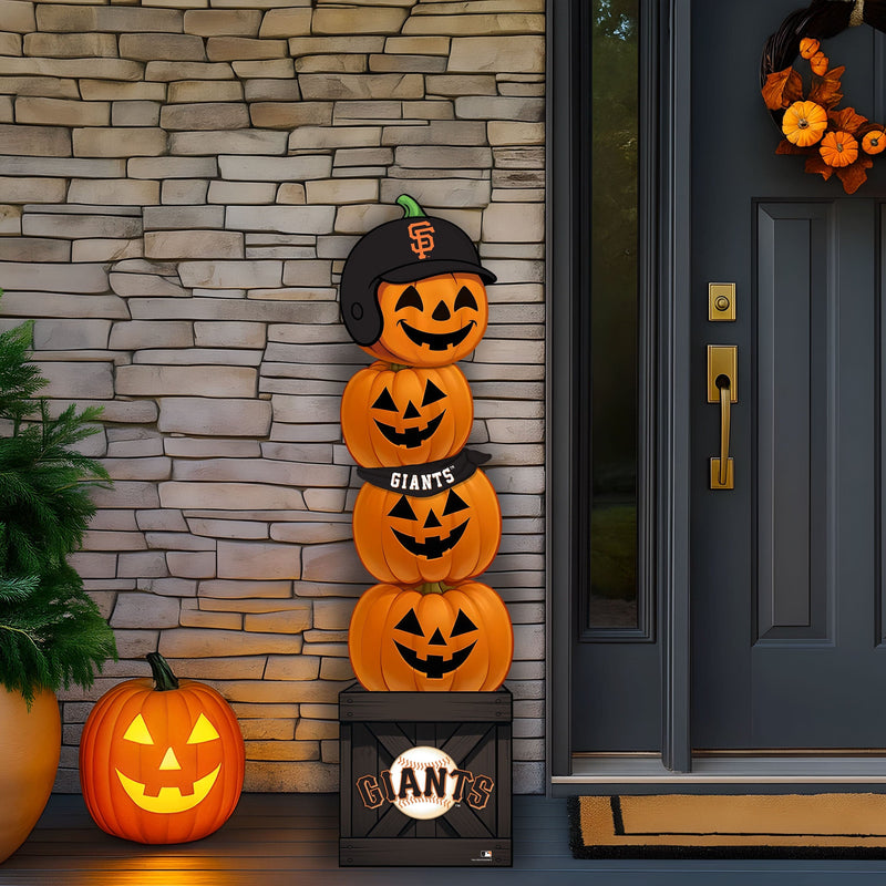 Load image into Gallery viewer, Fan Creations 46 inch MLB San Francisco Giants Stacked Pumpkin Bandana - Scarf
