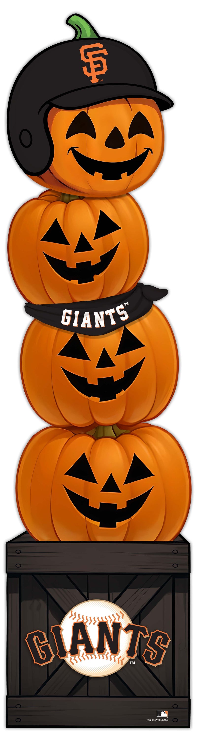 Load image into Gallery viewer, Fan Creations 46 inch MLB San Francisco Giants Stacked Pumpkin Bandana - Scarf
