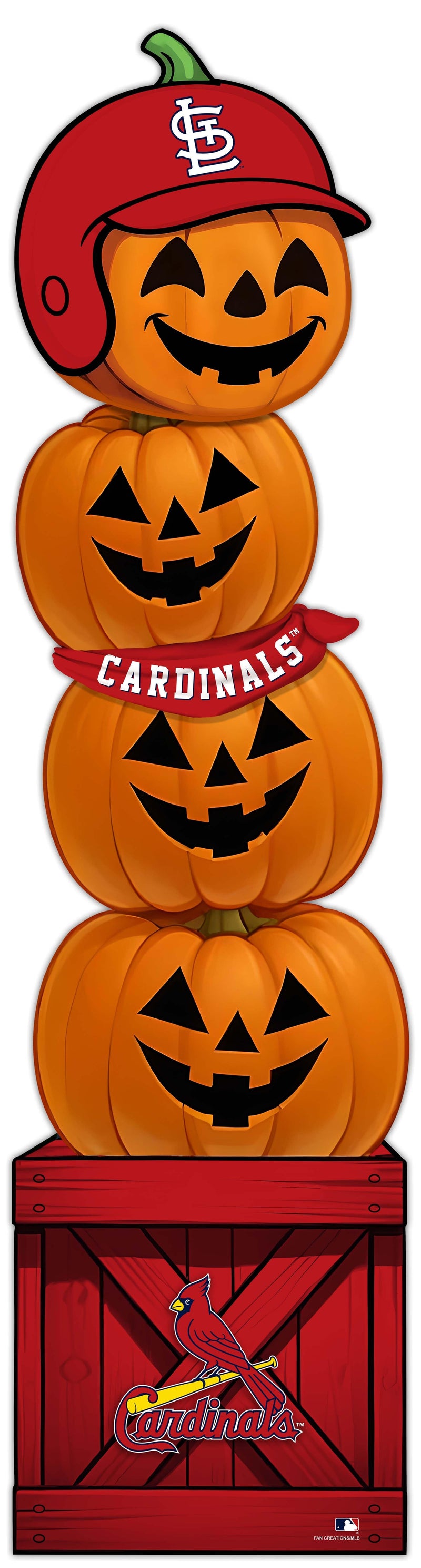 Load image into Gallery viewer, Fan Creations 46 inch MLB St. Louis Cardinals Stacked Pumpkin Bandana - Scarf
