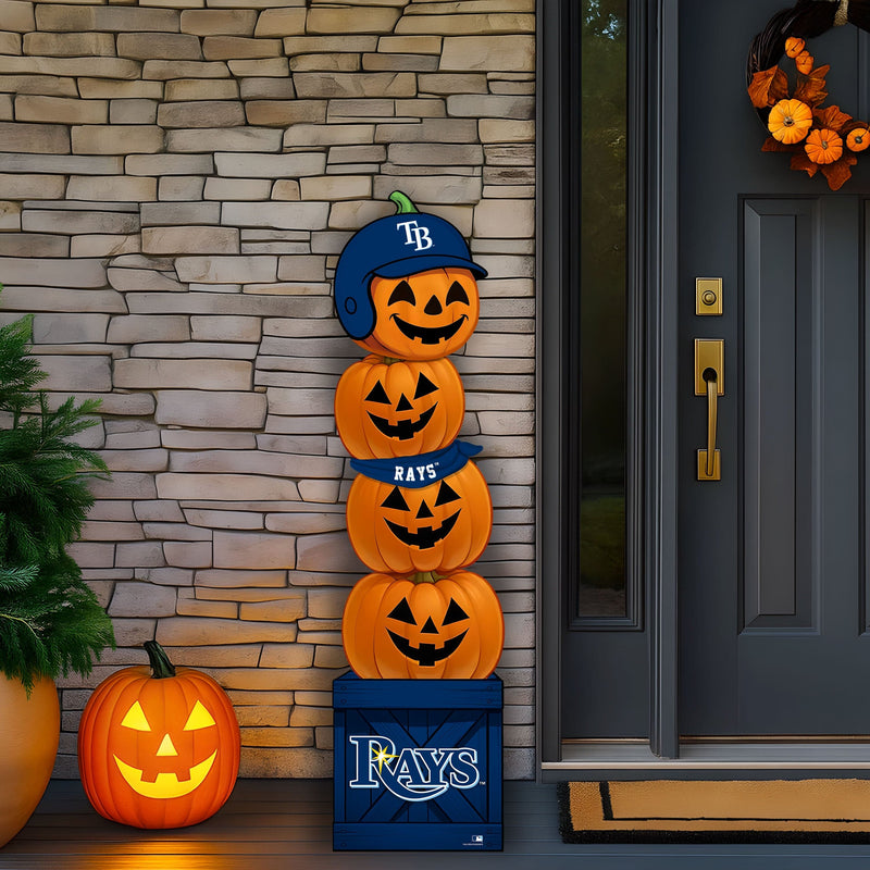 Load image into Gallery viewer, Fan Creations 46 inch MLB Tampa Bay Rays Stacked Pumpkin Bandana - Scarf
