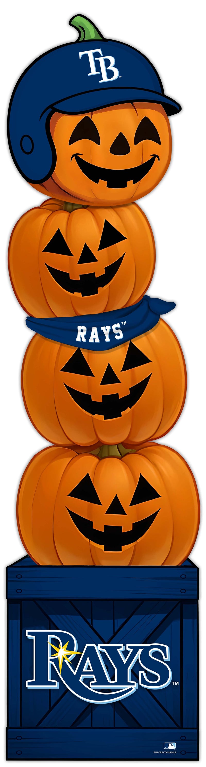 Load image into Gallery viewer, Fan Creations 46 inch MLB Tampa Bay Rays Stacked Pumpkin Bandana - Scarf
