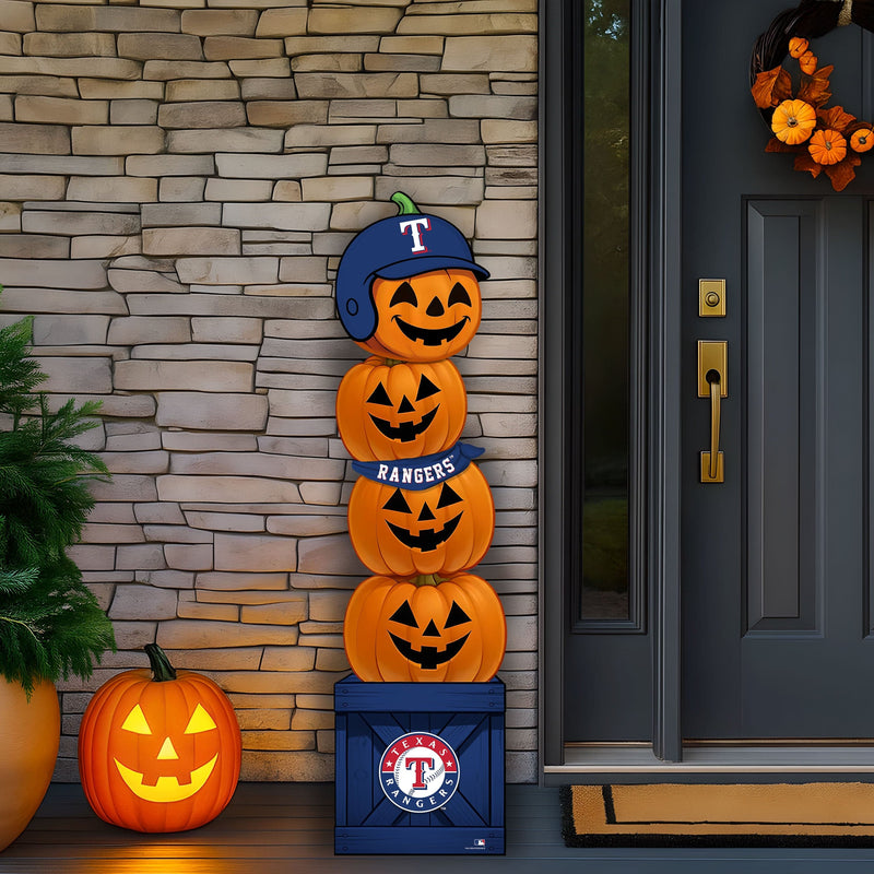 Load image into Gallery viewer, Fan Creations 46 inch MLB Texas Rangers Stacked Pumpkin Bandana - Scarf
