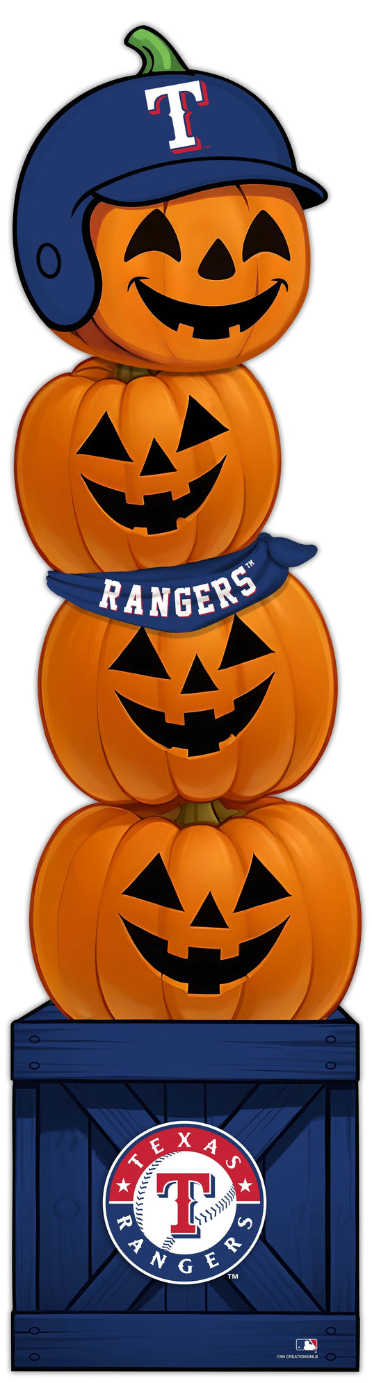 Fan Creations 46 inch MLB Texas Rangers Stacked Pumpkin Bandana - Scarf